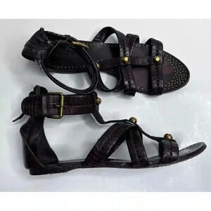 Miu Miu Gladiator Sandals 38.5 Women’s 8-8.5 Brown Studded